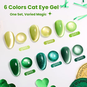 beetles Green Spirit Cat Eye Gel Nail Polish application process