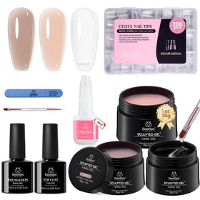 beetles Hard Gel Nails Kit with three gel colours and nail tips
