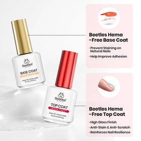 beetles HEMA-Free base coat and top coat bottles