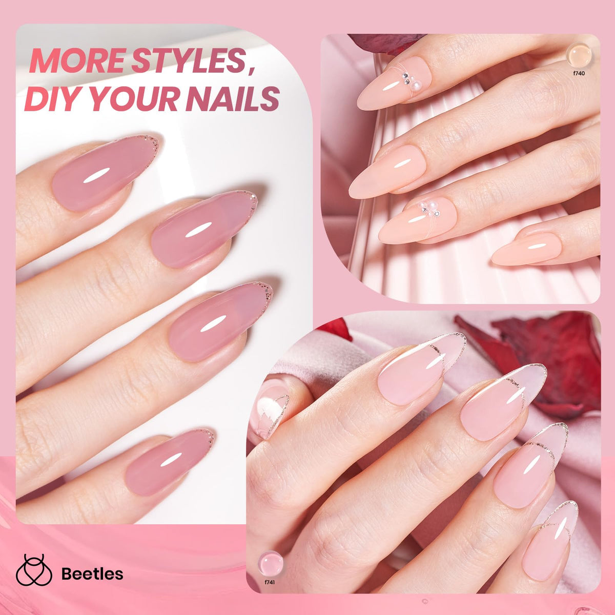 beetles Jelly Gel Nail Polish in nude pink shade