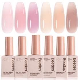 beetles Jelly Gel Nail Polish Set with six colours front view