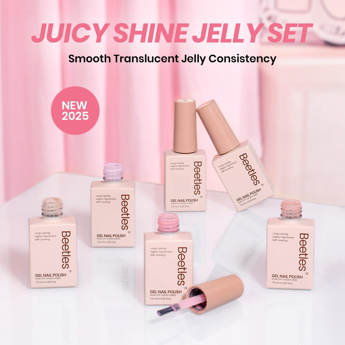 beetles jelly gel polish in nude pink tones