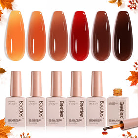 Beetles Jelly Tortoise Fall Gel Nail Polish Set 6 bottles front view