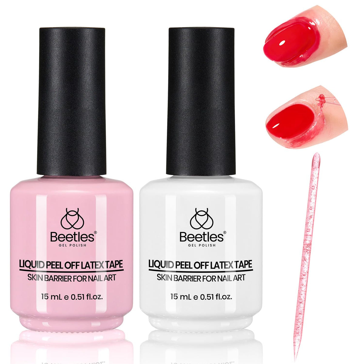 beetles Liquid Latex Cuticle Guard pink bottle front view