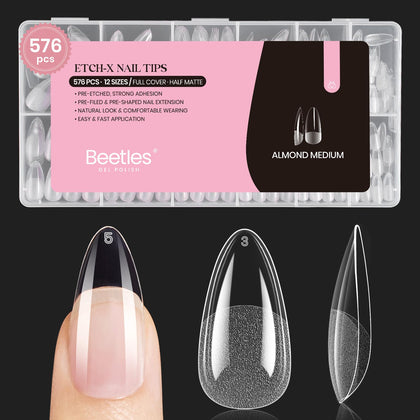 beetles Medium Almond Nail Tips 576pcs front view