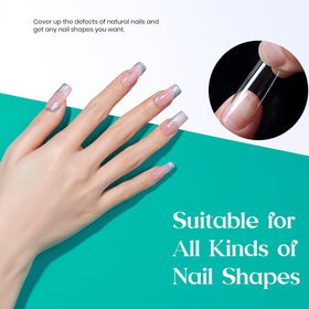 beetles Medium Square Nail Tips in use on nails