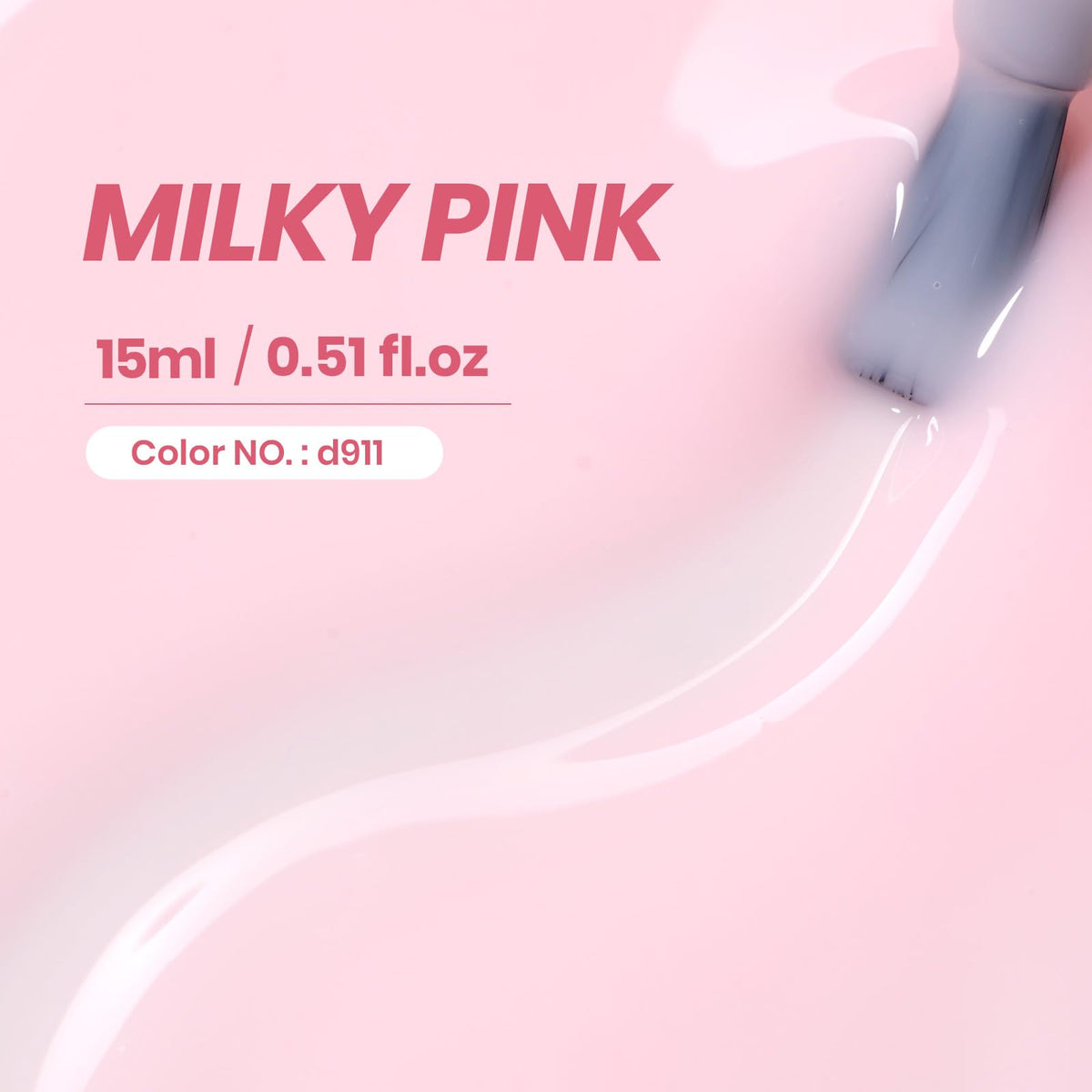 beetles Milky Pink Gel Nail Polish 15ml bottle side view