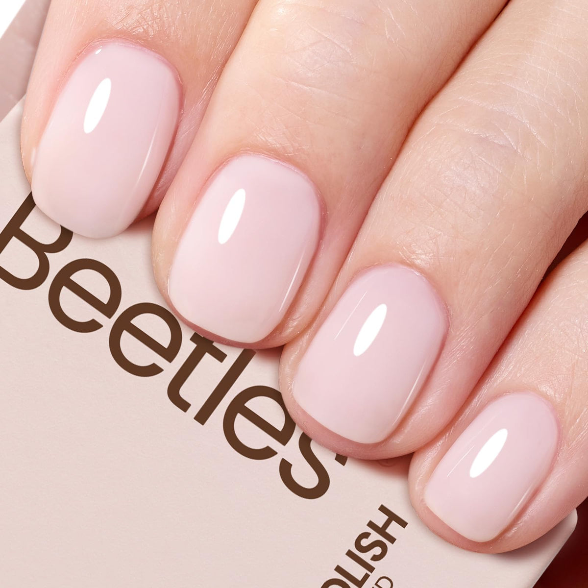 beetles Milky Pink Gel Nail Polish 15ml front view
