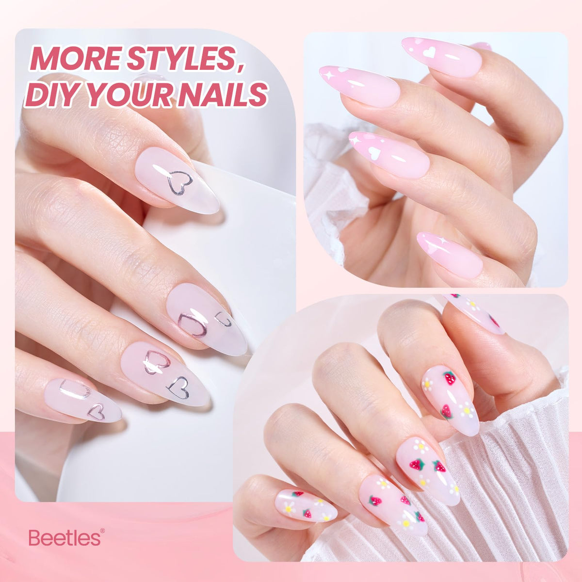 beetles Milky Pink Gel Nail Polish swatch on a nail wheel