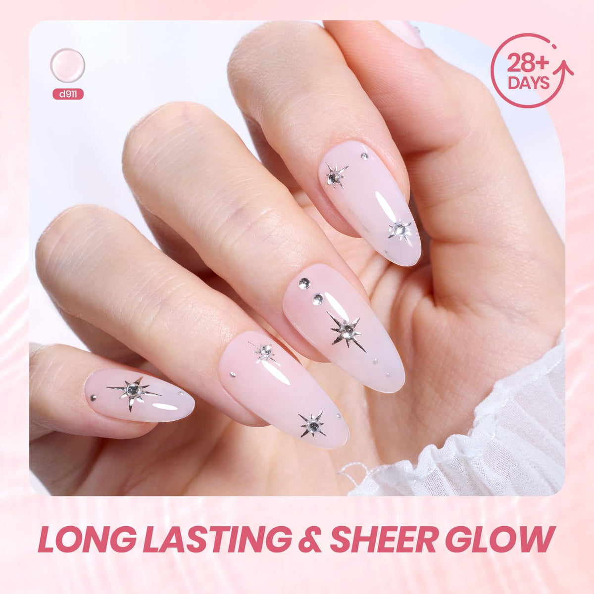 beetles Milky Pink Gel Nail Polish with curing lamp