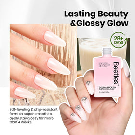 Beetles Milky White Gel Nail Polish brush close-up