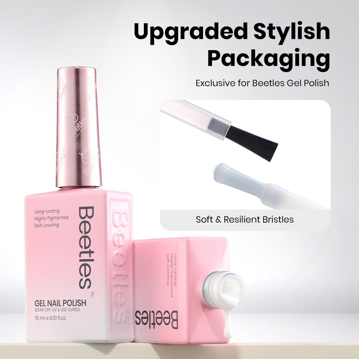Beetles Milky White Gel Nail Polish in a beauty setup