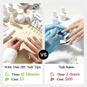 beetles Milky White Press On Nails applied on natural nails