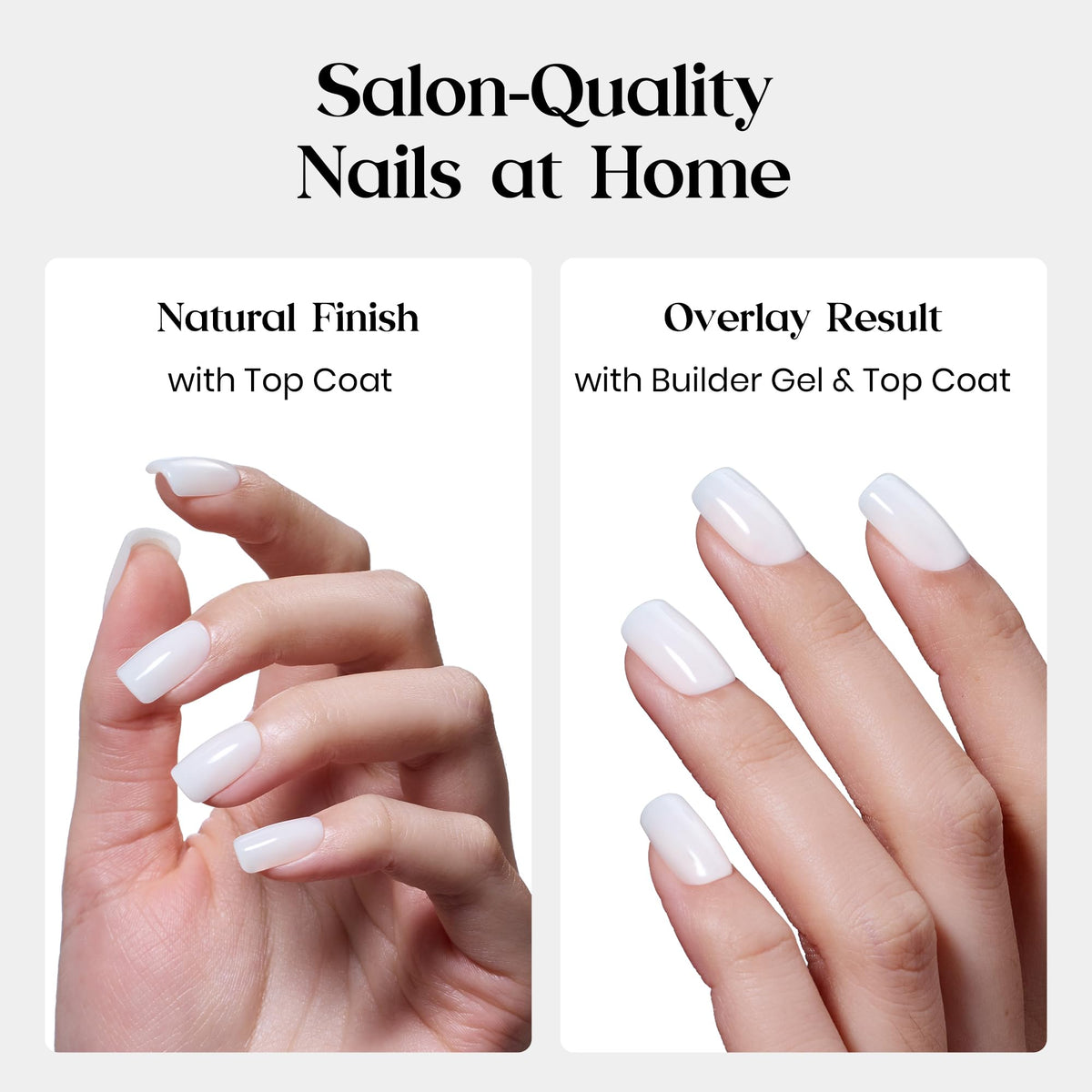 beetles Milky White Press On Nails showing different nail art designs