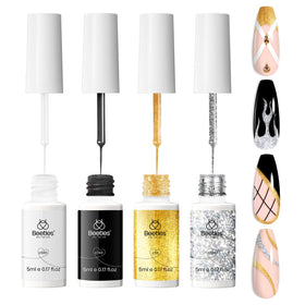 beetles Nail Art Liner Gel Set with four colours front view