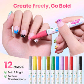 beetles Nail Art Pens in acrylic case for storage