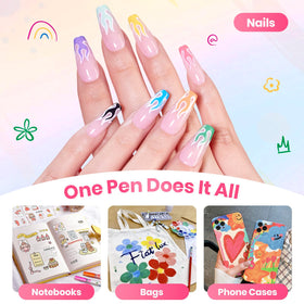 beetles Nail Art Pens in use for DIY nail art
