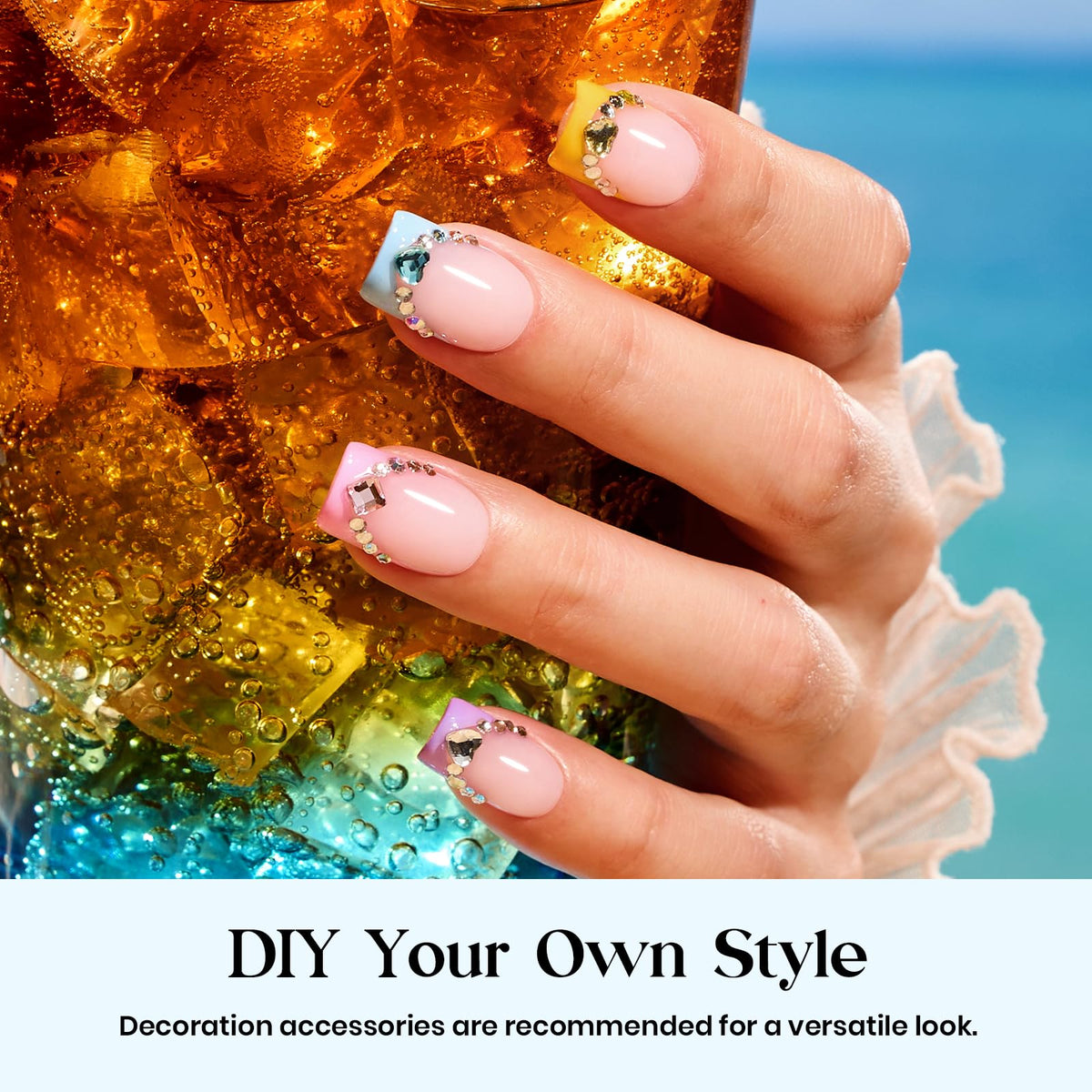 beetles nail art set displayed with design options