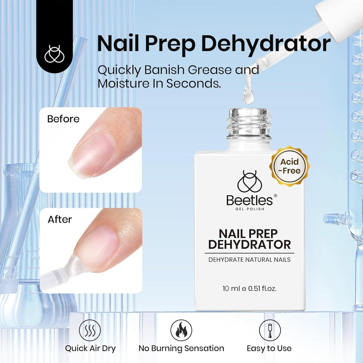beetles Nail Dehydrator and Primer bottles side view