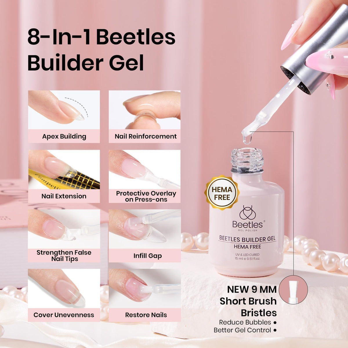 beetles nail extension kit with all components displayed