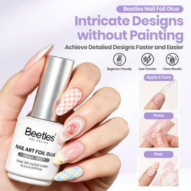 beetles Nail Foil Glue 15ml application on nails