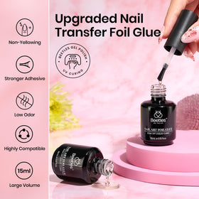 beetles Nail Foil Glue application on nails
