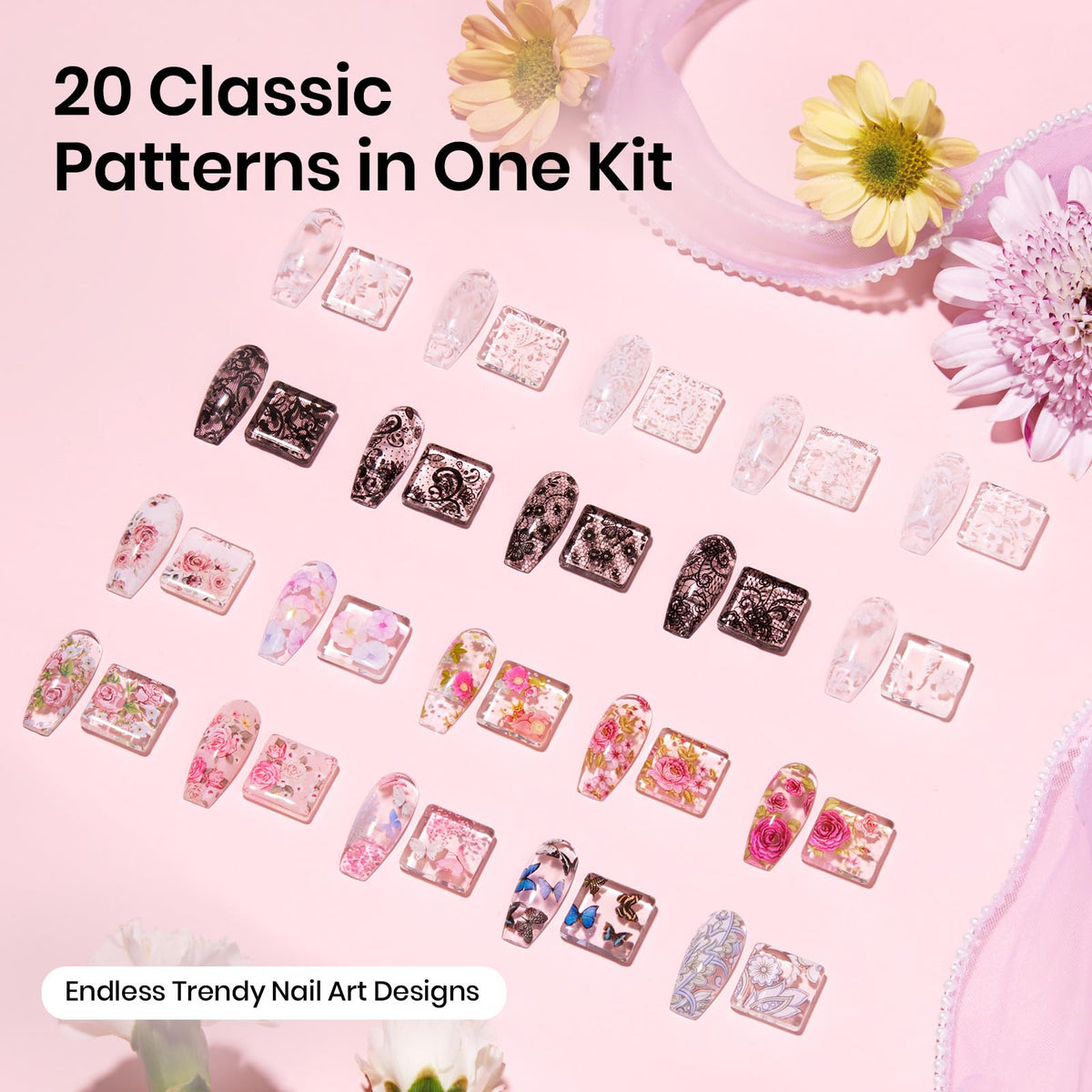 beetles Nail Foil Glue Set with foil stickers included