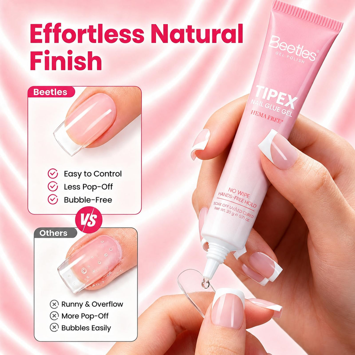 beetles Nail Glue 2Pcs demonstrating bubble reduction