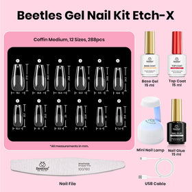 beetles nail glue and base coat included in the kit