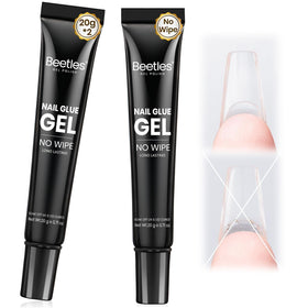 beetles Nail Glue Gel 2-Pack front view with bottles