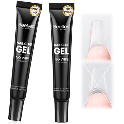 beetles Nail Glue Gel 2-Pack front view with bottles