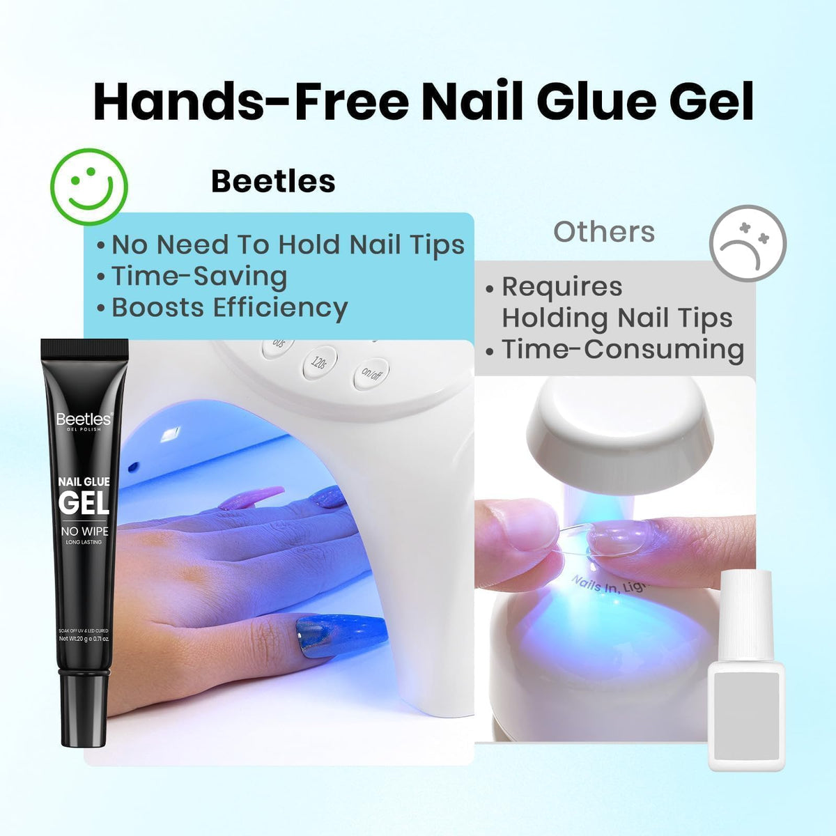 beetles Nail Glue Gel application on nails