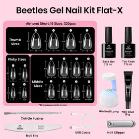 beetles Nail Glue Gel tube with solid glue for nail tips