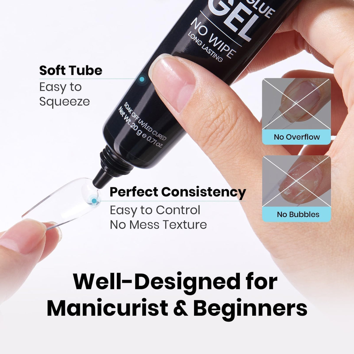 beetles Nail Glue Gel with 3D nail art