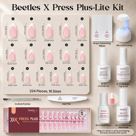 Beetles nail kit contents including quick-dry glue and builder top coat