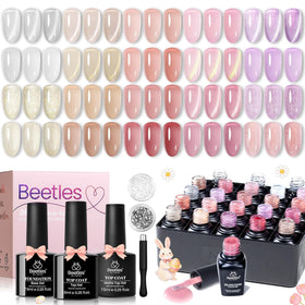 Beetles nail polish set including pearl and rhinestone charms