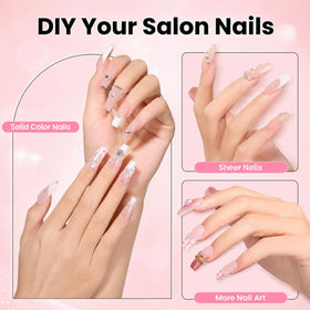 Beetles nail tips kit includes 224 medium coffin tips
