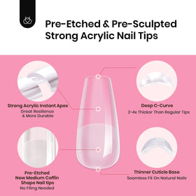 beetles Nail Tips Kit showing pre-built apex structure