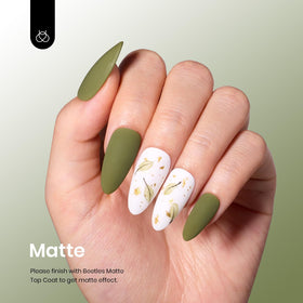 beetles Olive Green Gel Nail Polish 15ML bottle side view