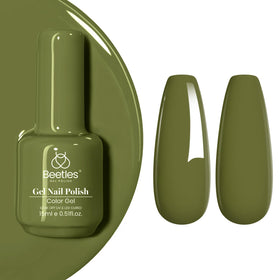 beetles Olive Green Gel Nail Polish 15ML front view