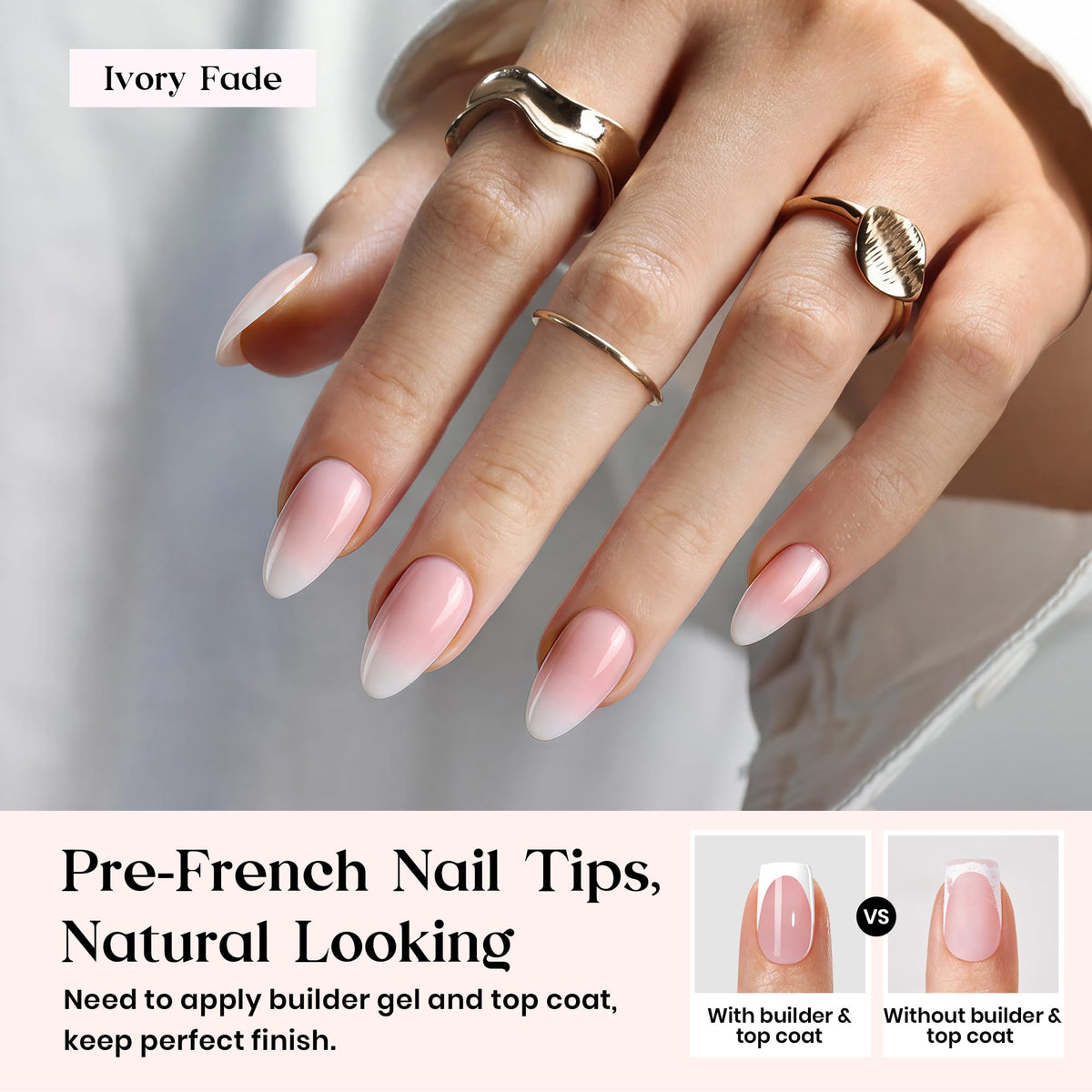 beetles Ombre French Tip Press On Nails packaging