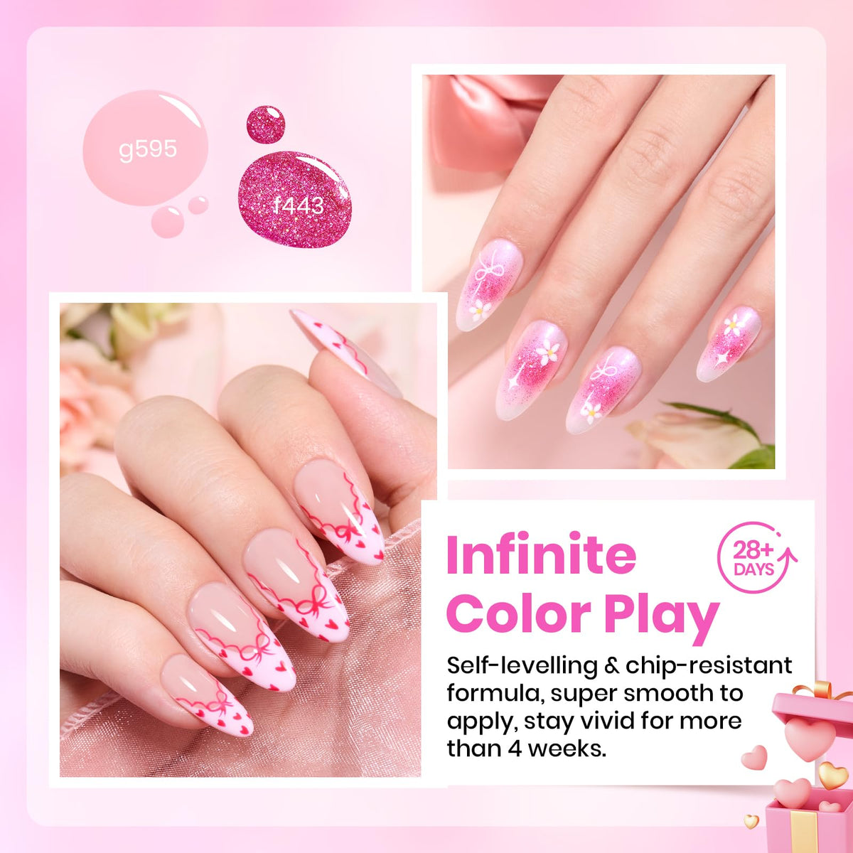 beetles Pink Reverie gel polish in vibrant pink shade