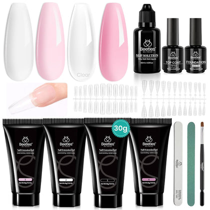 beetles Poly Nail Extension Gel Kit packaging front view