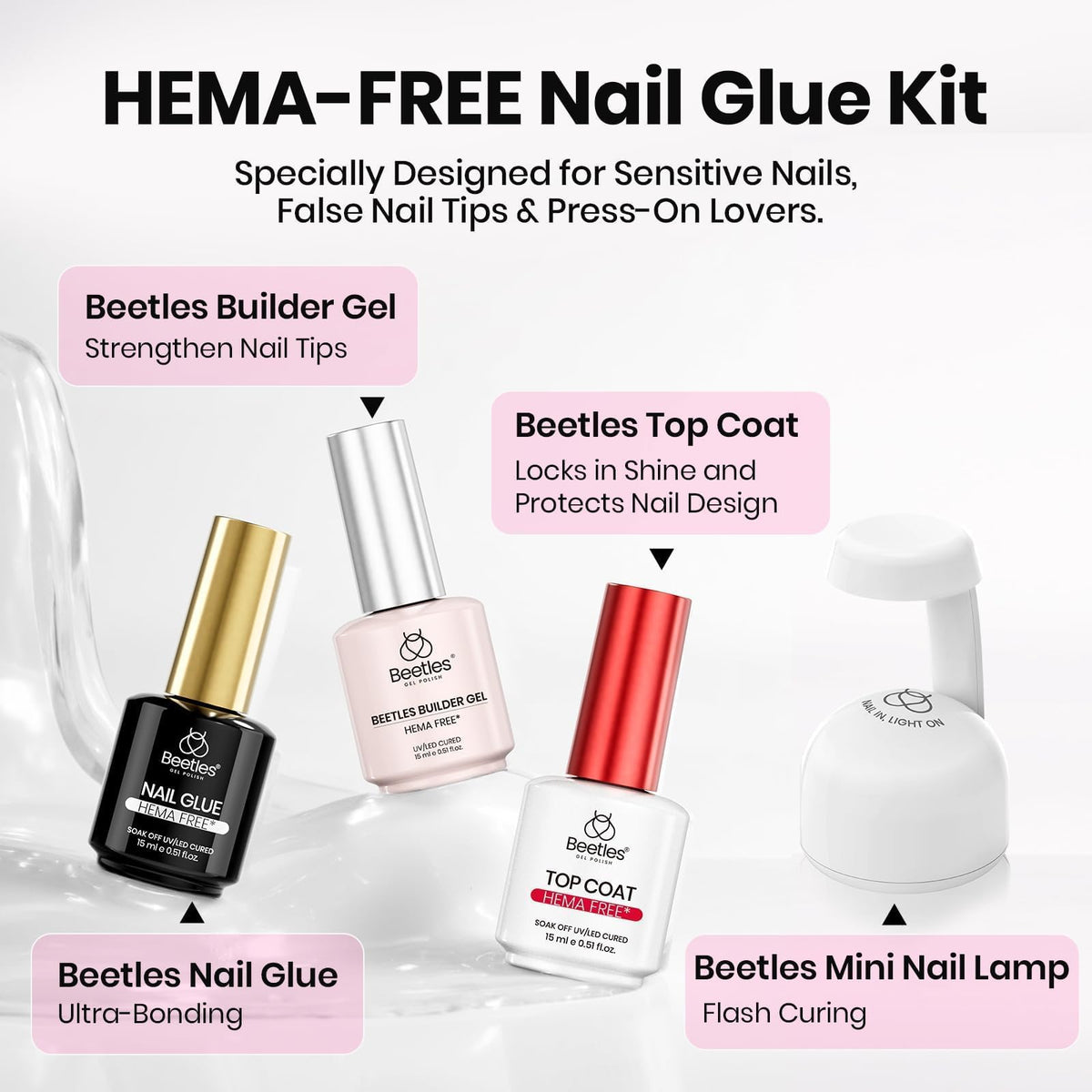 Beetles portable nail lamp included in the kit