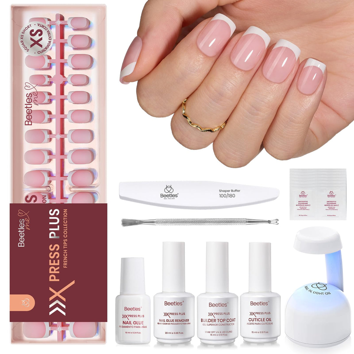 Beetles Press On Nail Kit with 210 pieces and tools