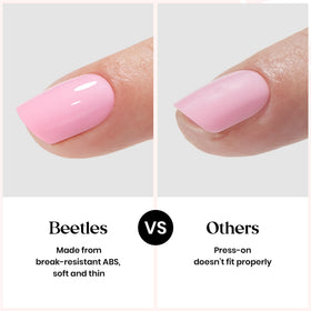 beetles Press On Nails Kit short square nails in use