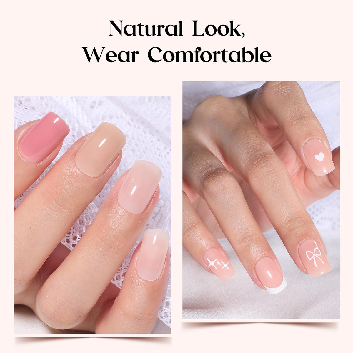 beetles Press On Nails Kit showing French tip styles