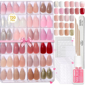beetles Press On Nails Kit with 720 pieces in assorted colours
