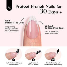 beetles press on nails showing the French tip design