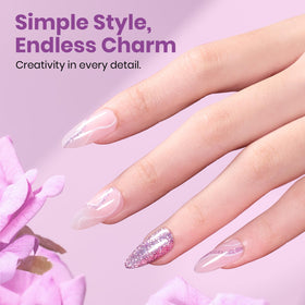 beetles Purple Gel Nail Polish 15ML with UV lamp setup